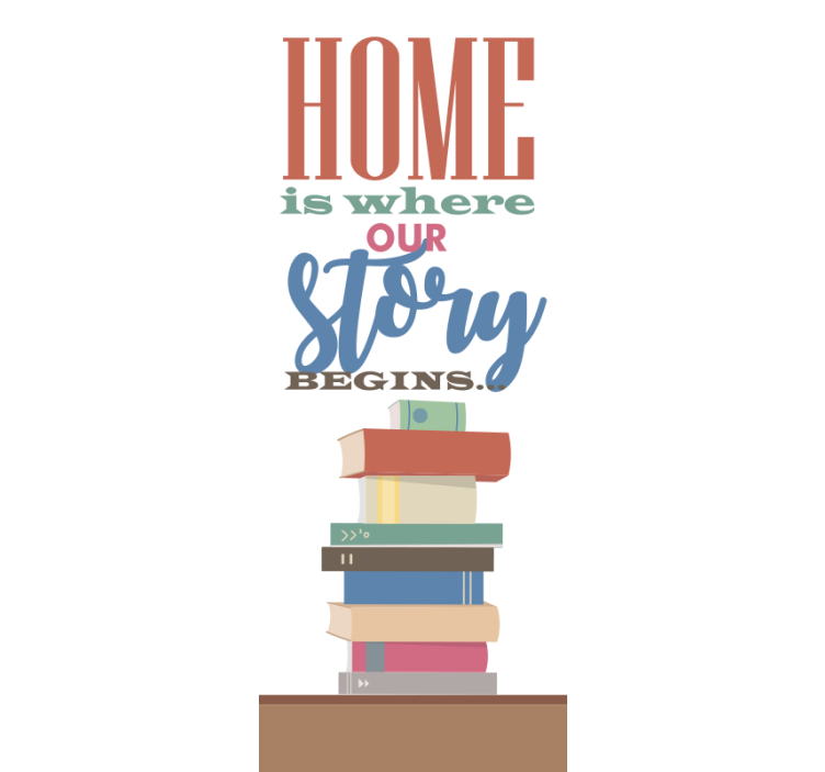 ブラインド テキスト付き 家の物語はここから始まる - TENSTICKERS