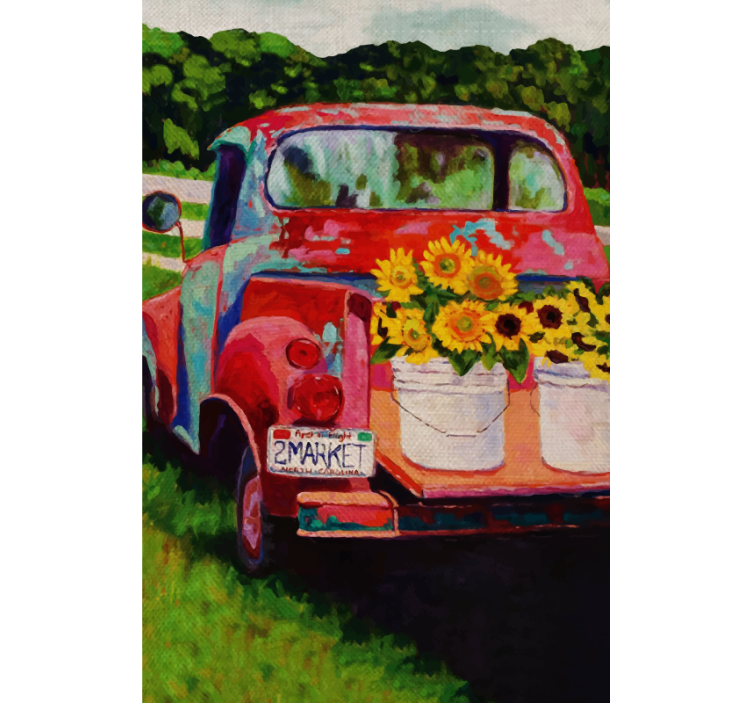 ブラインド 花 ヴィンテージトラックのブーケ - TENSTICKERS