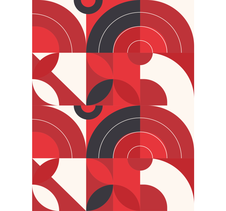 ロール スクリーン オシャレ 幾何学的赤い円 - TENSTICKERS