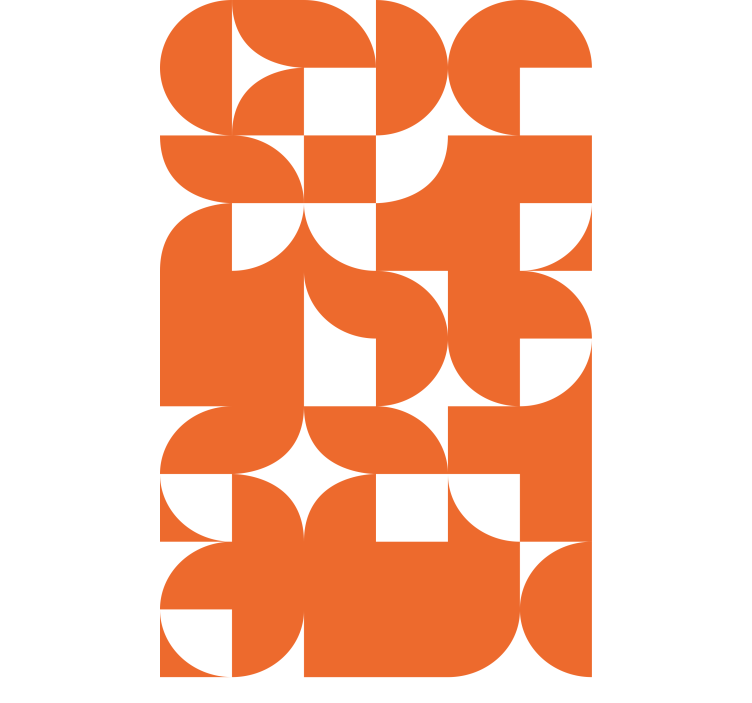 ロール スクリーン オシャレ幾何学的オレンジ模様 - TENSTICKERS