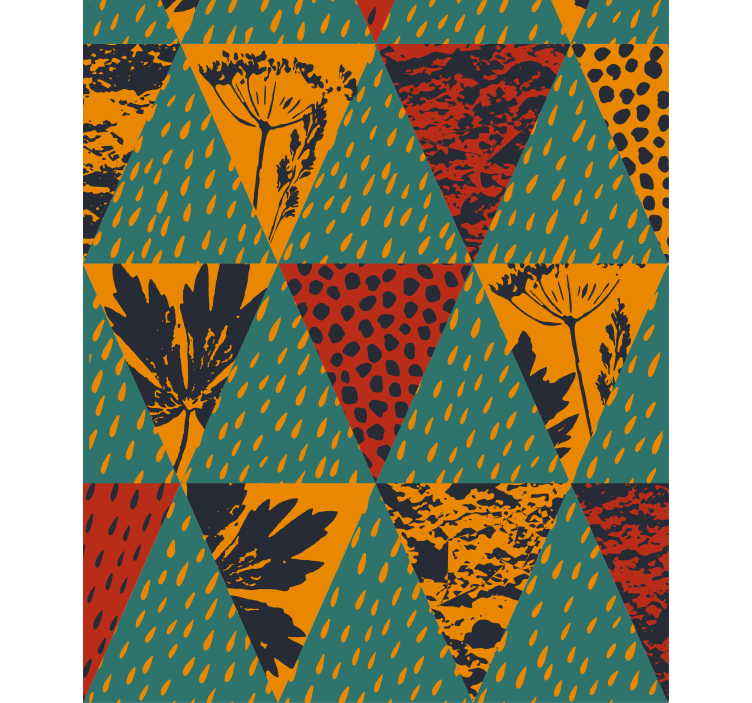 ロール スクリーン オシャレ 幾何学的花柄 - TENSTICKERS