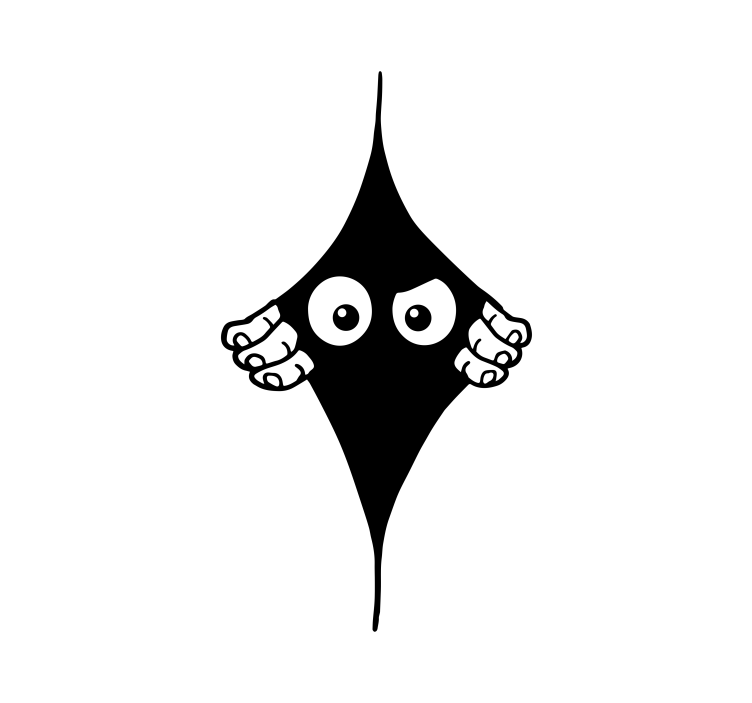 面白い単色覗き目ローラーブラインド - TENSTICKERS