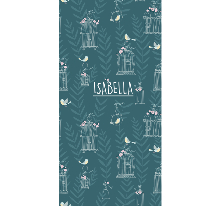 ブラインド 子供部屋 名前入り青い鳥かご - TENSTICKERS