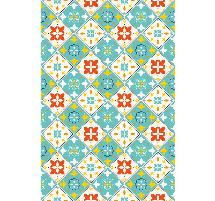 浴室 ブラインド 青とベージュのタイル - TENSTICKERS