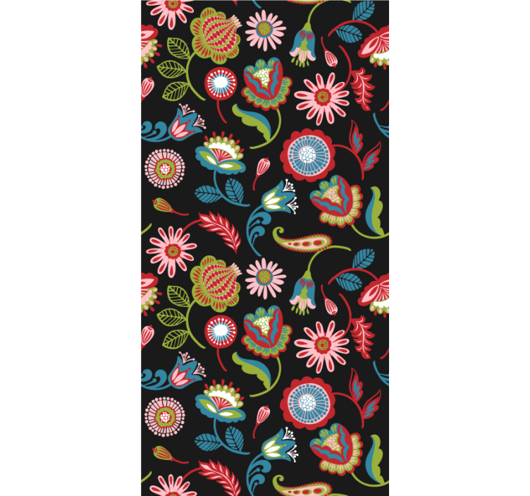 カラフルな民俗模様フラワーブラインド - TENSTICKERS