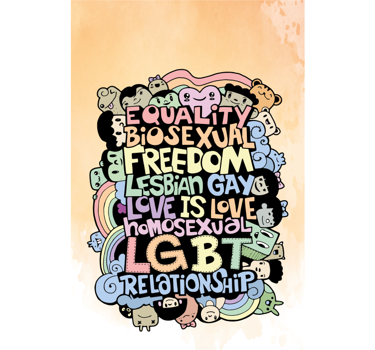 ブラインド テキスト付き lgbtq+愛の肯定 - TENSTICKERS