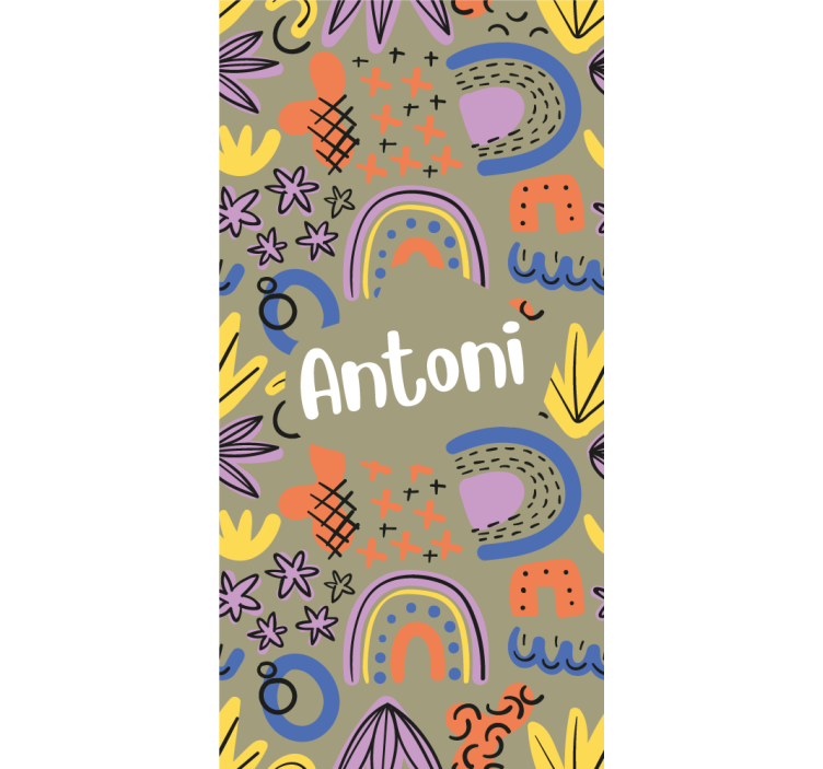 ブラインド 子供部屋 名前入り幾何学的虹 - TENSTICKERS