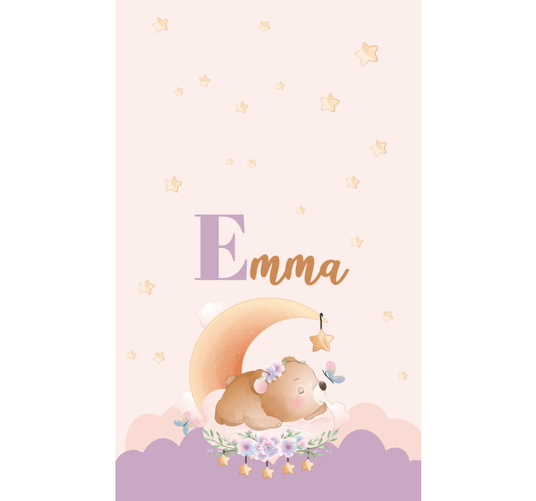 ブラインド 子供部屋 名前入りの眠るクマ - TENSTICKERS