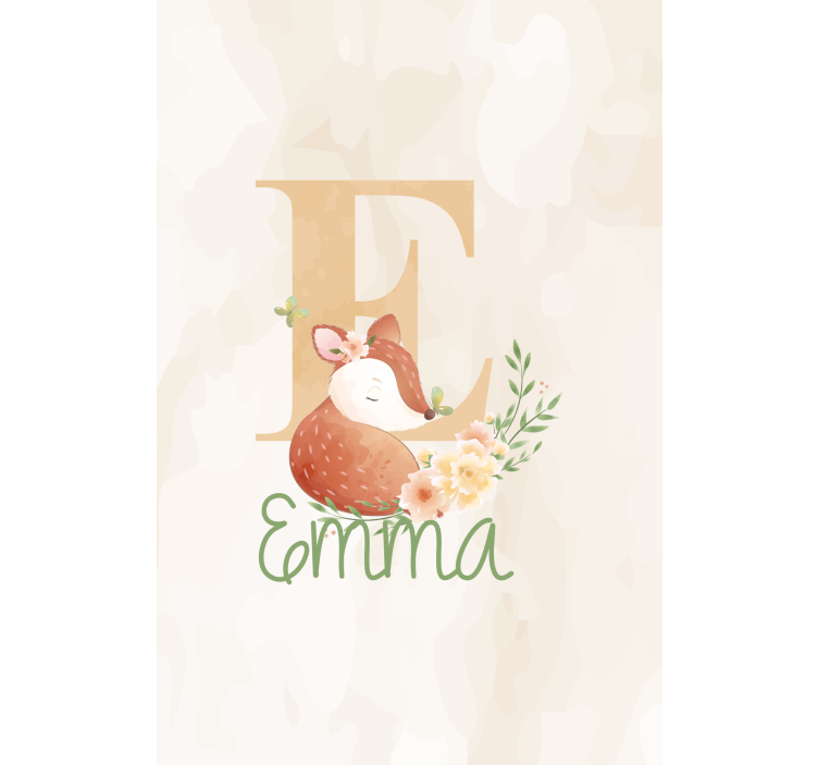 ブラインド 子供部屋 初期と名前入りの狐 - TENSTICKERS