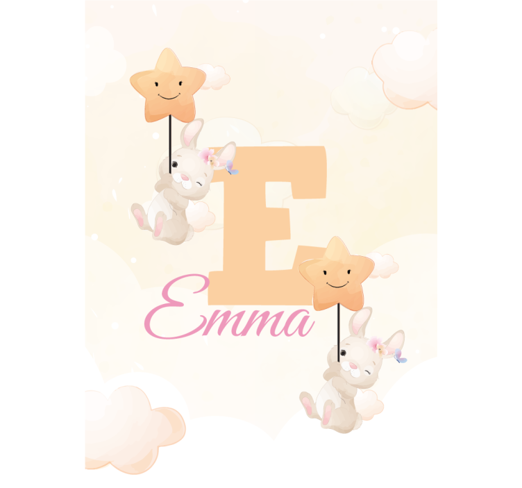 ブラインド 子供部屋 名前入り星とウサギ - TENSTICKERS