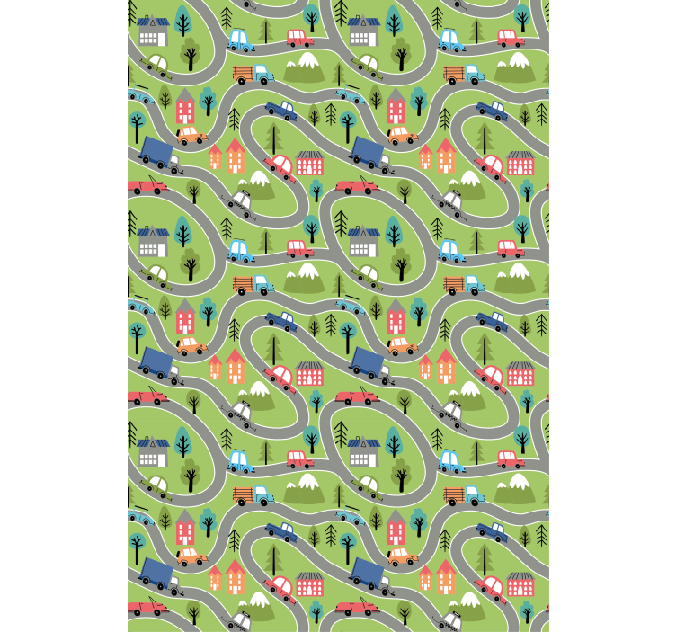 ブラインド 子供部屋 カラフルな車の道路 - TENSTICKERS