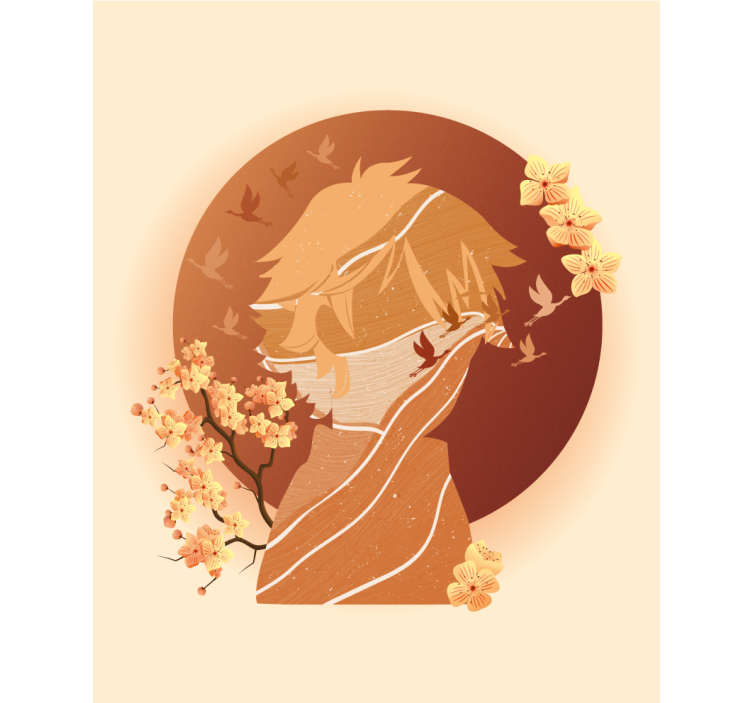 柄物アジアの自然のシルエット - TENSTICKERS