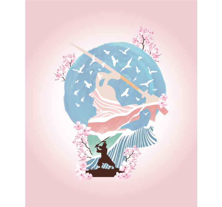 柄物エレガント侍シルエット - TENSTICKERS