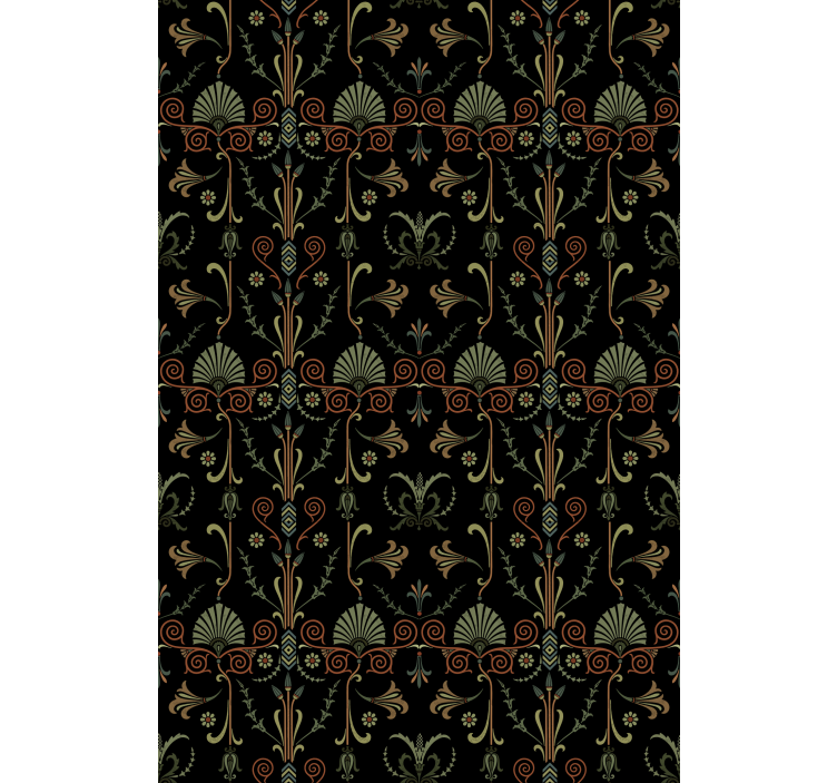 キッチン ロール スクリーン 優雅な葉のモチーフ - TENSTICKERS