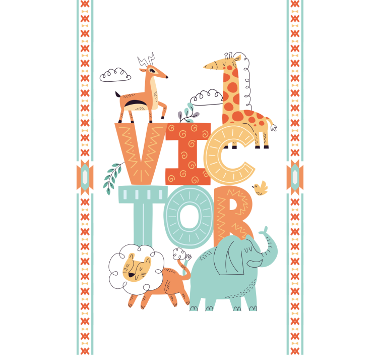 ブラインド 子供部屋 名前入りの野生動物 - TENSTICKERS