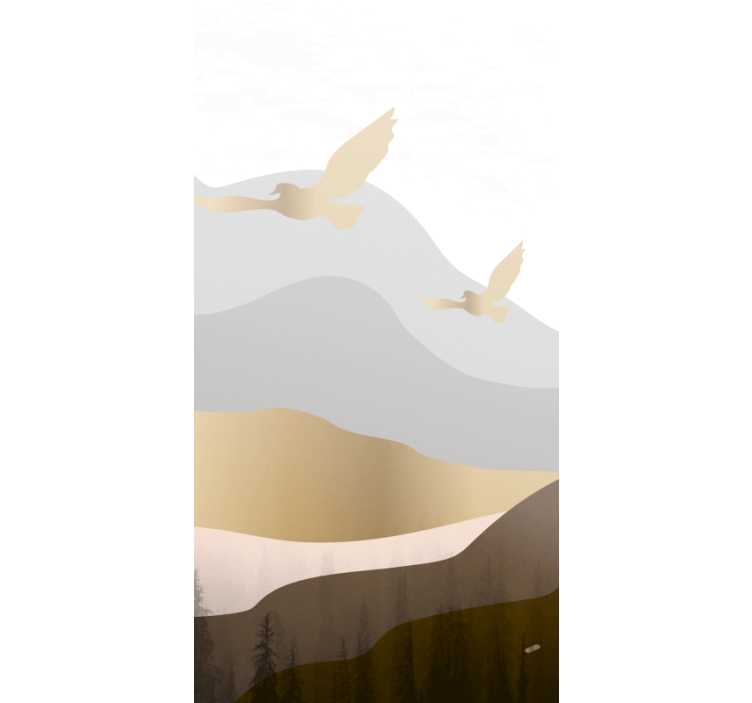 ロール スクリーン オシャレ 鳥が舞うデザイン - TENSTICKERS