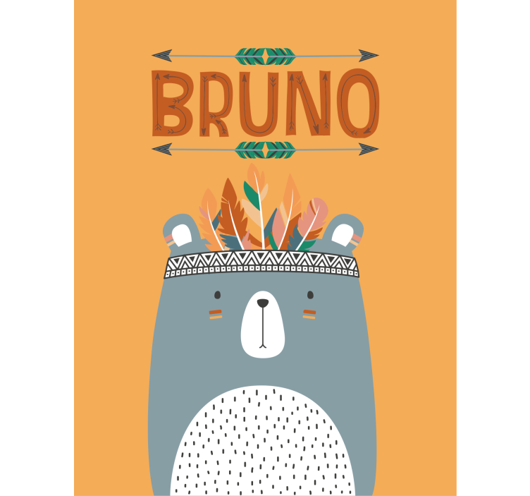 カスタマイズ可能な名前のブラインドを持つ青い北欧のクマ - TENSTICKERS