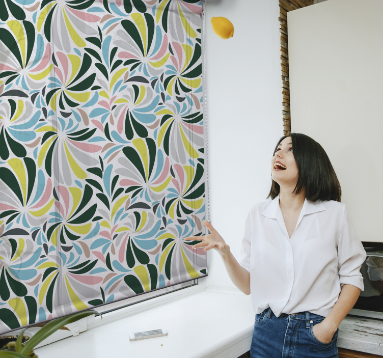 ブラインド 花や植物 スタイリッシュな花柄 - TENSTICKERS