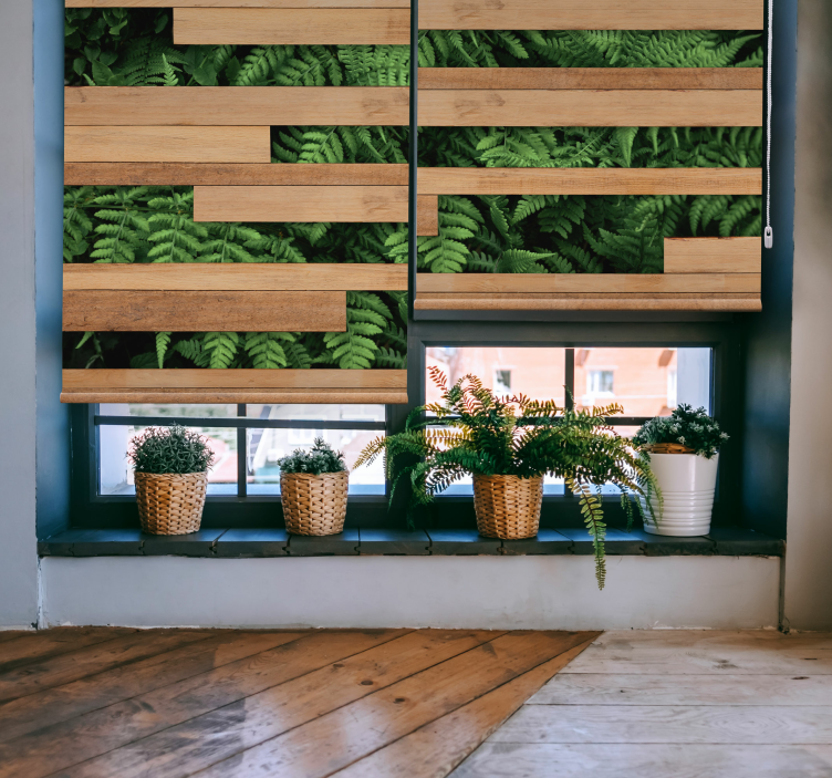 ブラインド 木 緑豊かなオーバーレイ - TENSTICKERS