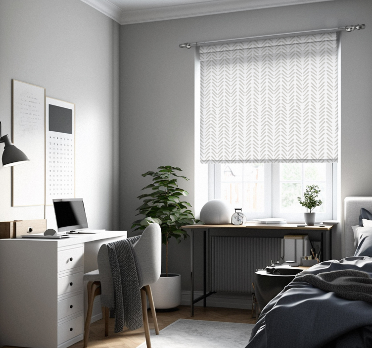 灰色の抽象的な線ジグザグノルディックブラインド - TENSTICKERS