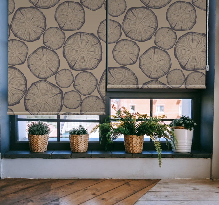 木の幹の素朴なローラーブラインド - TENSTICKERS