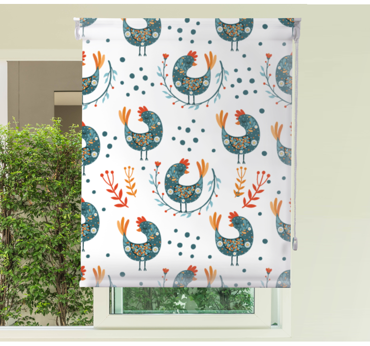 ブラインド 動物 青い羽毛の鶏 - TENSTICKERS