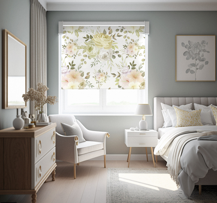 美しい花柄シームレスパターンフラワーブラインド - TENSTICKERS