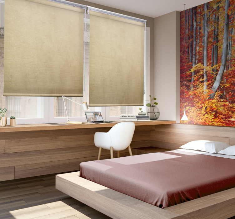 ベージュトーンの素朴なローラーブラインド - TENSTICKERS