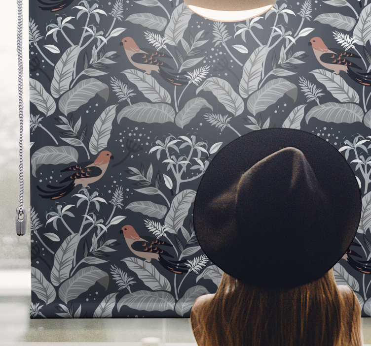 ブラインド より多くの花や植物 鳥の葉模様 - TENSTICKERS