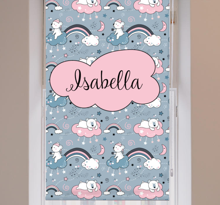 ブラインド 子供部屋 名前入りのクマの虹 - TENSTICKERS