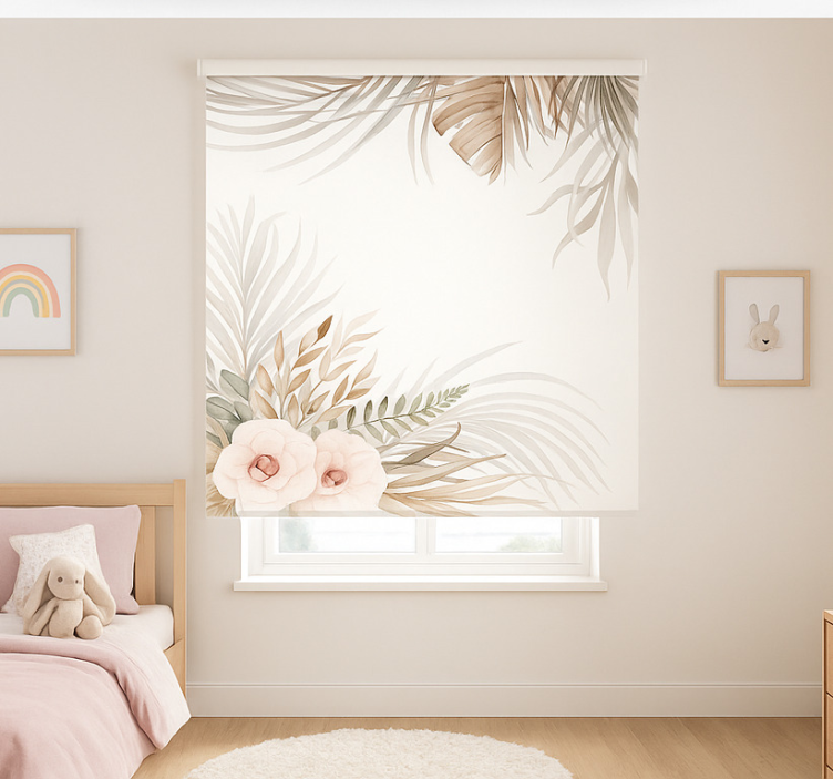 ブラインド 子供部屋 ボヘミアンフローラルデザイン - TENSTICKERS