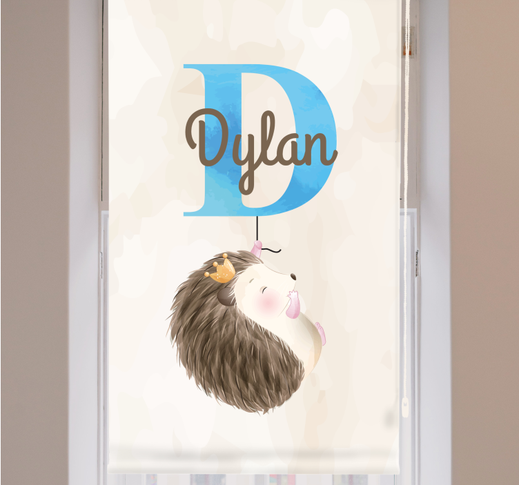 ブラインド 子供部屋 イニシャルと名前入りハリネズミ - TENSTICKERS