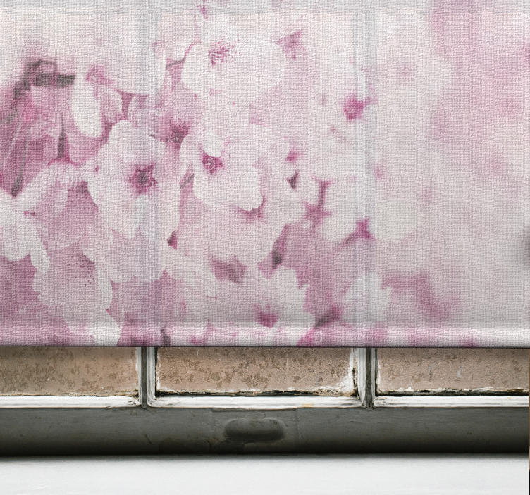 ブラインド 花や植物 繊細なピンクの花々 - TENSTICKERS