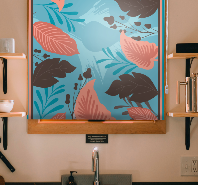 ブラインド 花や植物 リーフィーフローラルアレンジメント - TENSTICKERS