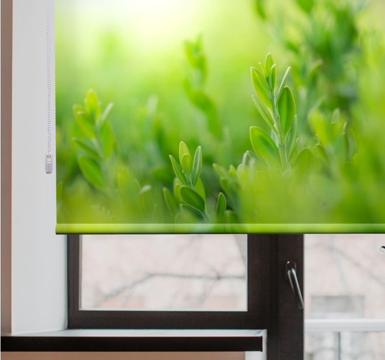 ブラインド 花や植物 緑豊かな風景の写真 - TENSTICKERS