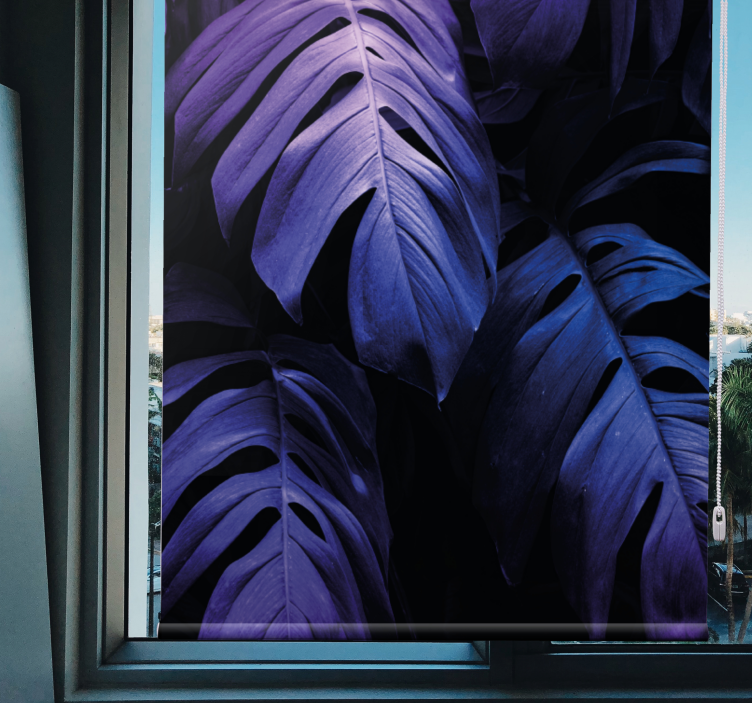 ブラインド 花や植物 モンステラ デリシオーサの葉 - TENSTICKERS