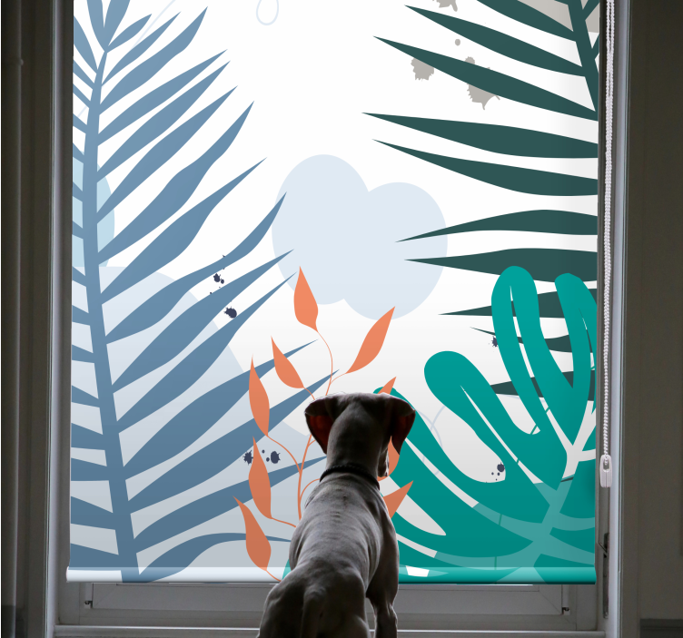 ブラインド 花や植物 トロピカルビッグリーフ - TENSTICKERS