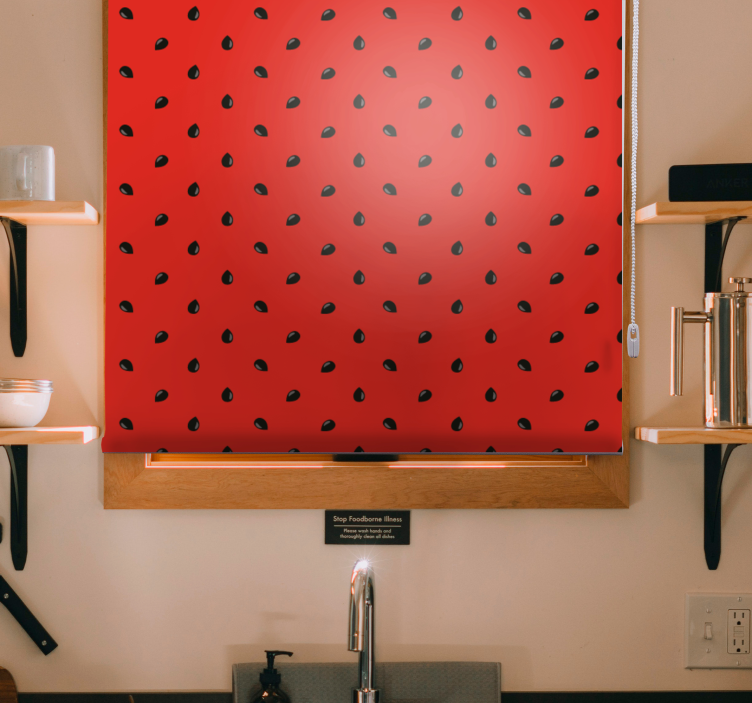 ブラインド 果物と野菜 赤いイチゴ模様 - TENSTICKERS