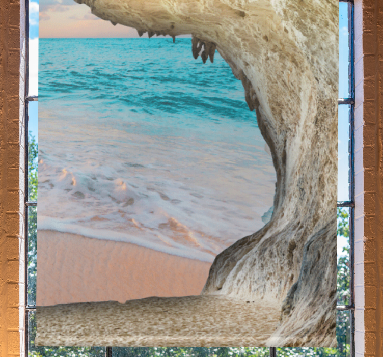 ブラインド オリジナル 洞窟ビーチビュー - TENSTICKERS