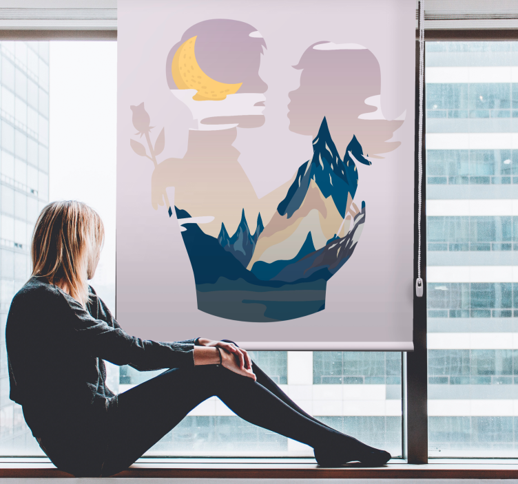 ブラインド オリジナル 夜の山の風景 - TENSTICKERS