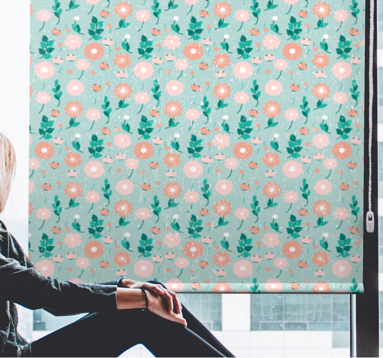 ブラインド テンネージャールーム 桃色の花々 - TENSTICKERS