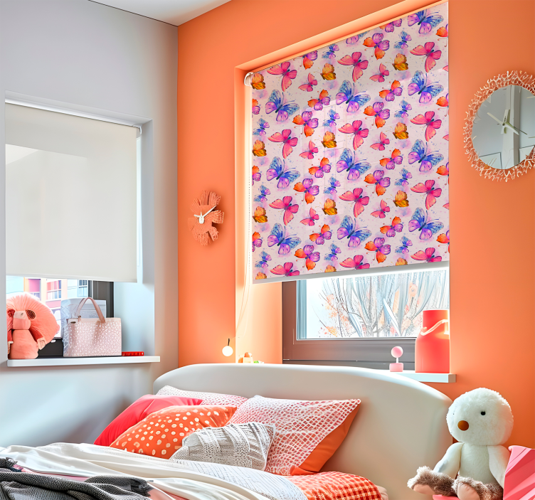 ブラインド ちょうちょ カラフルな水彩画 - TENSTICKERS