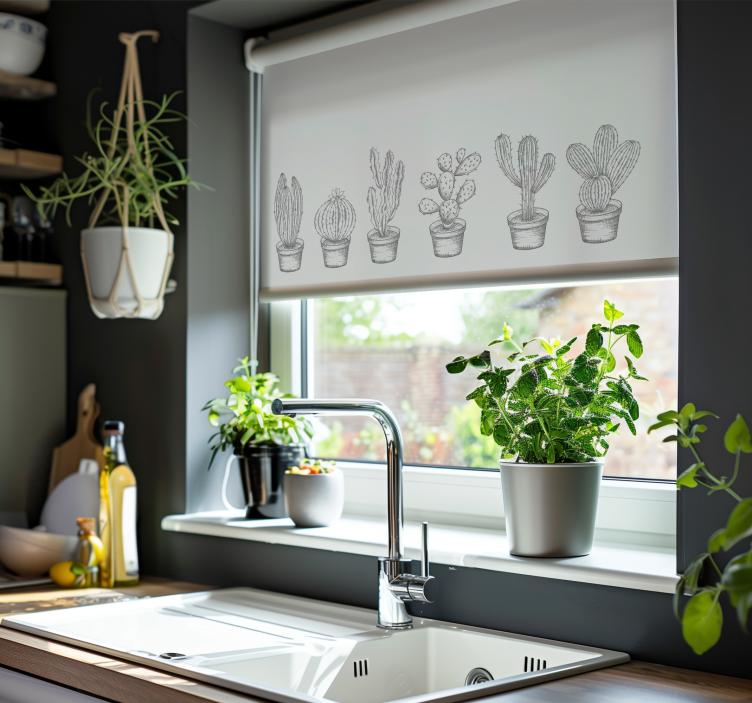 ブラインド カクタス グレーの色合い - TENSTICKERS