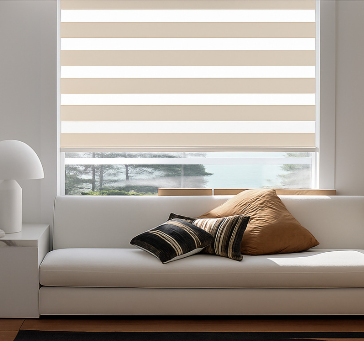 ブラインド クラシック クリームと白の横長 - TENSTICKERS