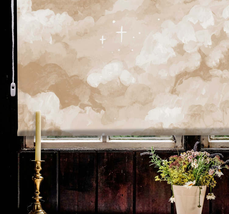 ブラインド 雲 穏やかな茶色の模様 - TENSTICKERS