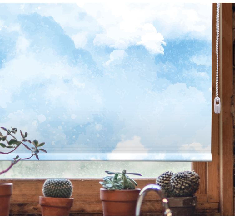 ブラインド 雲 ソフトブルーデザイン - TENSTICKERS