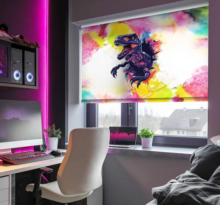 ブラインド 恐竜 飽和色ヴェロキラプトル - TENSTICKERS