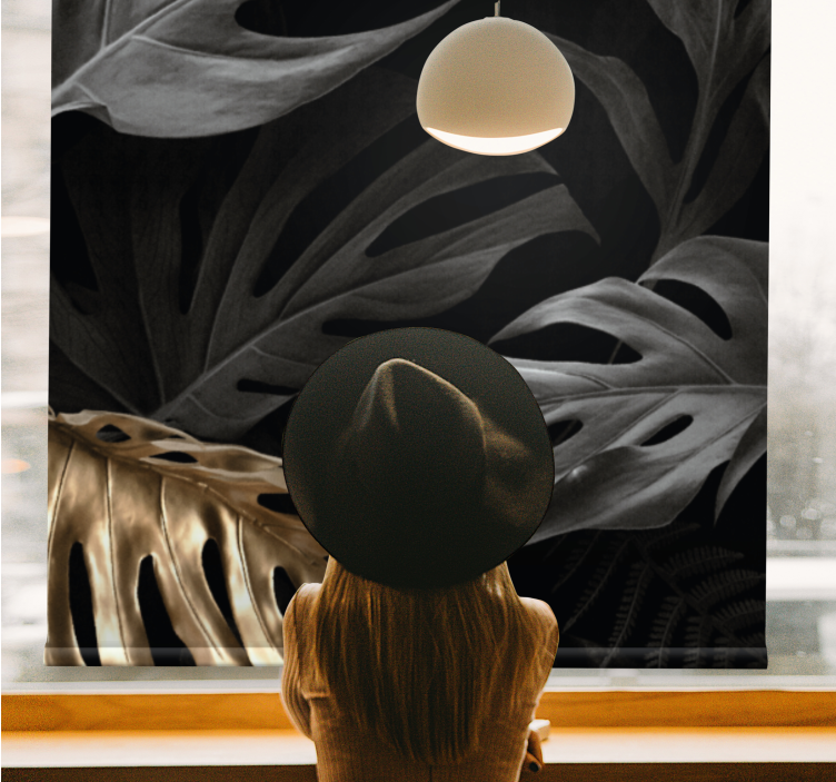 ブラインド エレガント 大きなトロピカルリーフ - TENSTICKERS