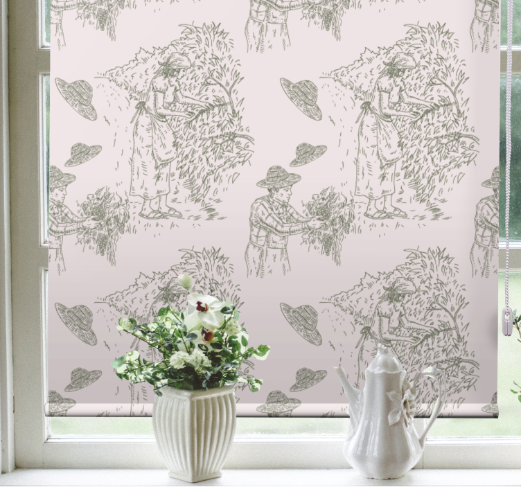 ブラインド エレガント 収穫風景 ヴィンテージ - TENSTICKERS