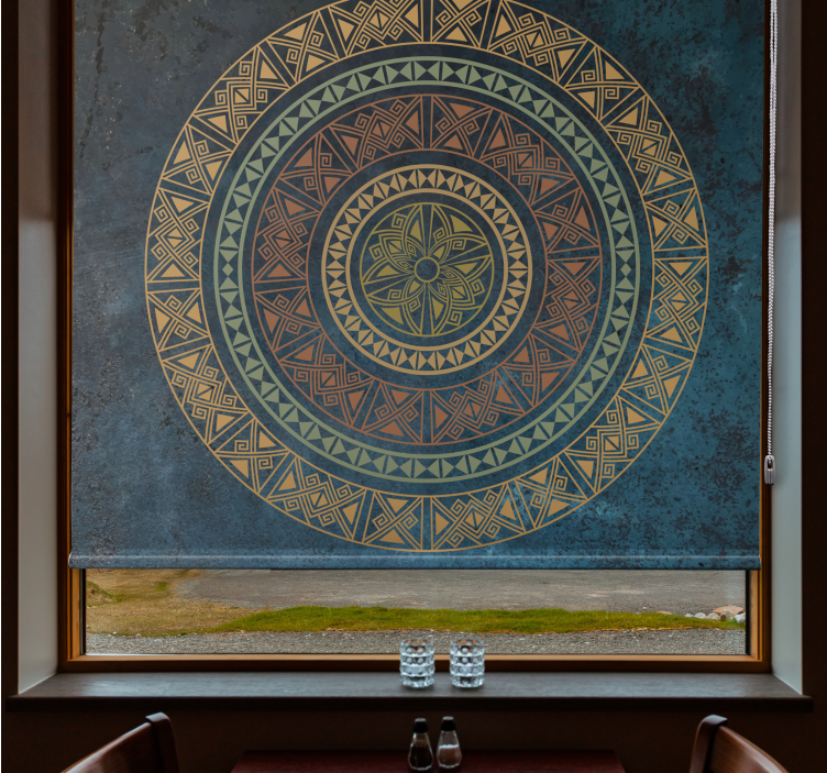 エスニックな「インダストリアルスタイル」のリビングルームブラインド - TENSTICKERS